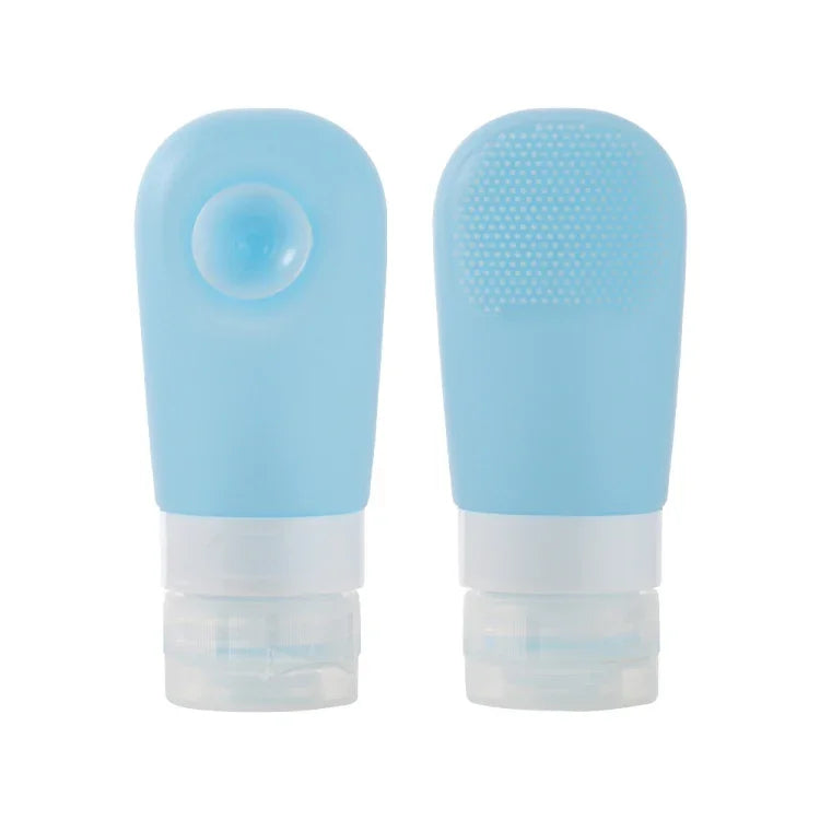 60-ml-Silikon-Saugnapfflasche mit Bürste, praktische Reise- und Aufbewahrungsflasche, blau, grün, pink