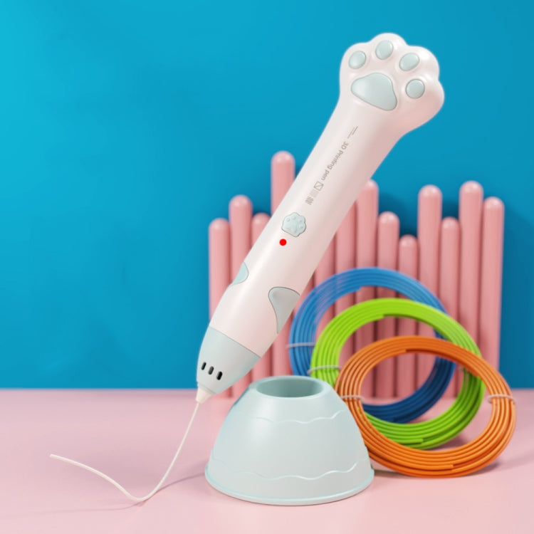 Katzenpfoten-USB-Lade-Tieftemperatur-3D-Druckstift Kinder DIY Graffiti 3D-Malstift, Mintgrün, Sakura Pink
