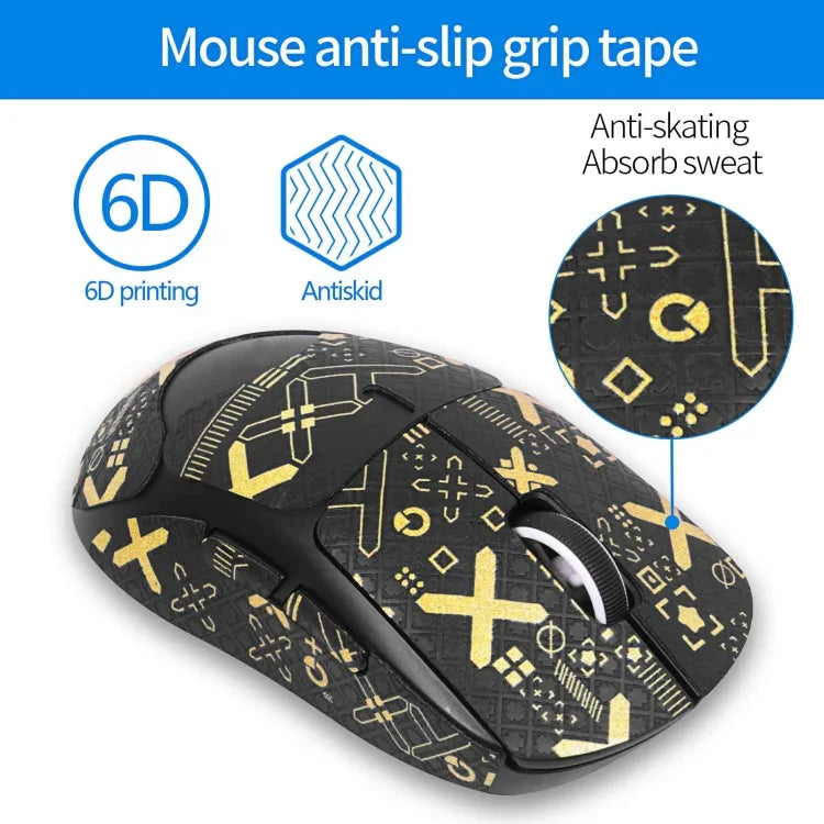Für Logitech GPW 2. Generation Maus Anti-Rutsch-Aufkleber Schweiß absorbierende Paste, Weißdruck Halb umrandet, Schwarz-Golddruck Halb umrandet, Schwarzdruck Halb umrandet, Schwarzdruck Voll umrandet, Weißdruck Voll umrandet, Schwarz-Gold Voll umrandet