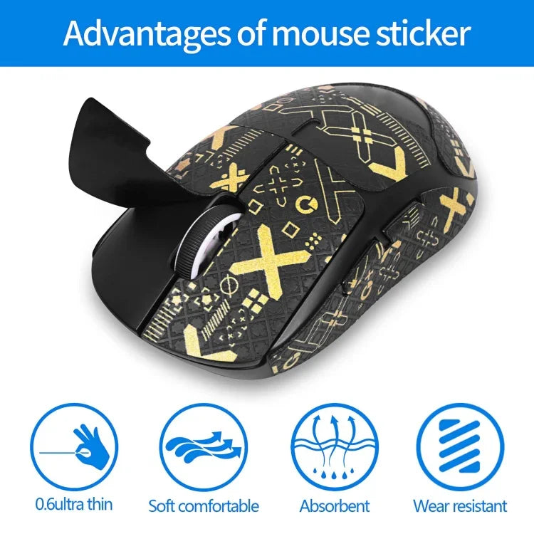 Für Logitech GPW 2. Generation Maus Anti-Rutsch-Aufkleber Schweiß absorbierende Paste, Weißdruck Halb umrandet, Schwarz-Golddruck Halb umrandet, Schwarzdruck Halb umrandet, Schwarzdruck Voll umrandet, Weißdruck Voll umrandet, Schwarz-Gold Voll umrandet