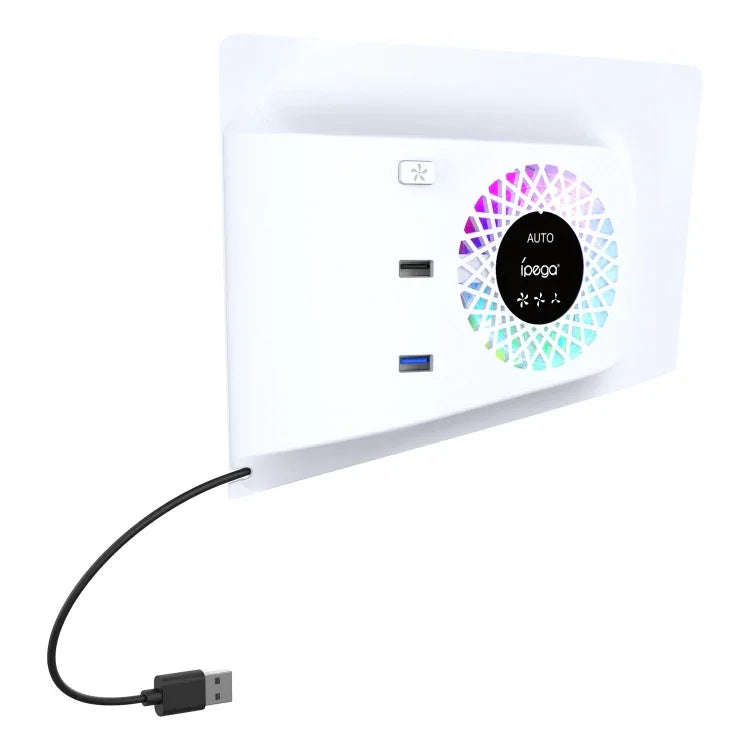 Für PS5 Slim ipega PG-P5S019 Temperaturregelung Lüfter-Frontabdeckung Kühler + USB-Hub mit RGB-Beleuchtung, ipega PG-P5S019