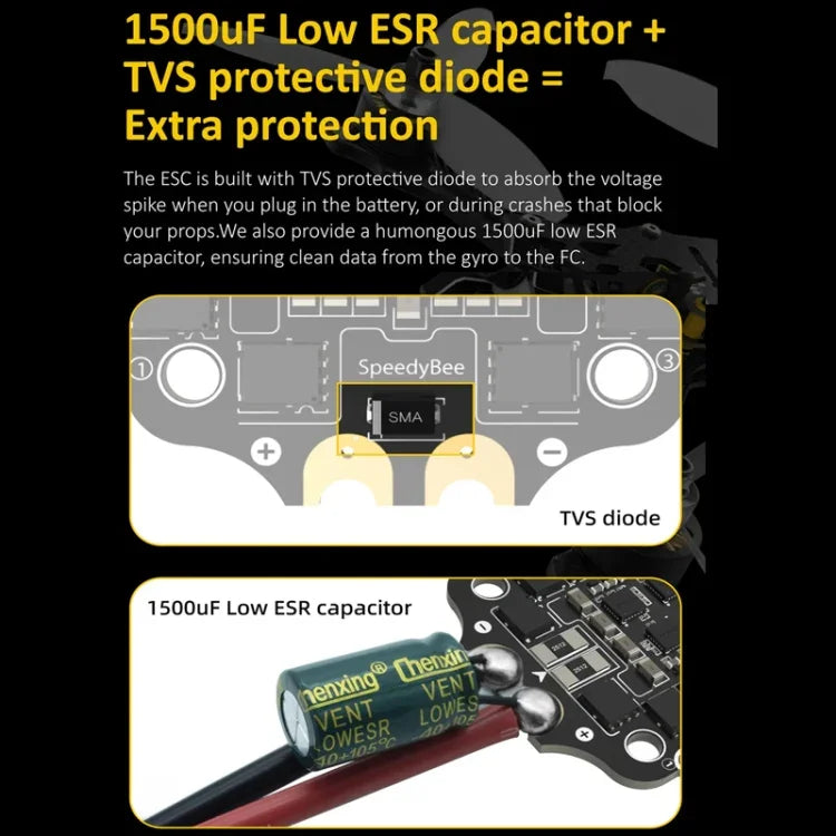 3-6S Lipo-Barometer für RC-Drohnen, SpeedyBee BLS 50A 4-in-1 ESC