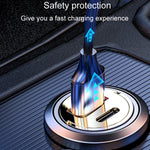 Vehicle Mini Invisible Dual-Port Charger Car Cigarette Lighter, 120W