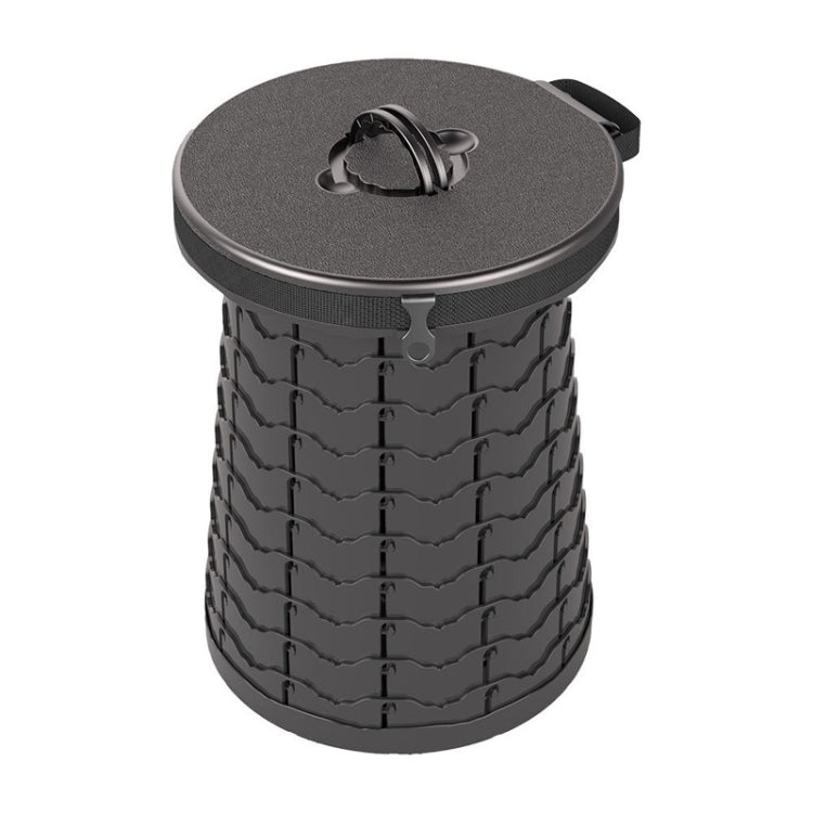 Auto Outdoor Multifunktionaler einziehbarer verdickter Klapphocker tragbare Toilette, 50 cm (Schwarz)