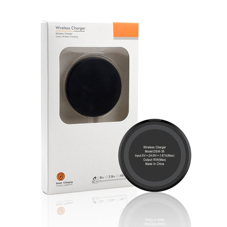 DSW-36B Mobile Phone Wireless Charger Mini 15W Fast Charging Type-C Round QI, DSW-36B