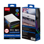 IPEGA PG-P5S021 RGB-Lichthost mit horizontalem Ständer und 4 USB-Hubs für Sony PS5 Slim, Weiß