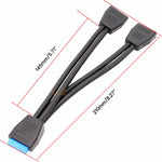 Computer-Motherboard 19-Pin USB3.0 Ein-zu-Zwei Verlängerungskabel, 21cm 19Pin