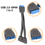 Computer-Motherboard 19-Pin USB3.0 Ein-zu-Zwei Verlängerungskabel, 21cm 19Pin