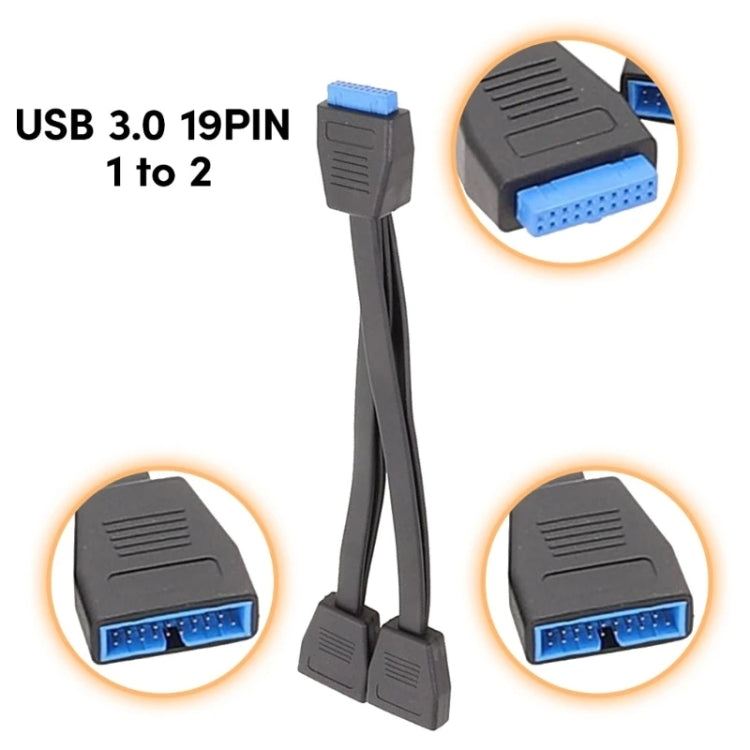 Computer-Motherboard 19-Pin USB3.0 Ein-zu-Zwei Verlängerungskabel, 21cm 19Pin
