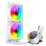 COOLMOON CM-YM-240T Digital ARGB Lens Edition Integrierter Wasserkühlungs-CPU-Kühler Temperaturanzeige CPU-Lüfter, CM-YM-240T