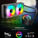 COOLMOON CM-YM-240T Digital ARGB Lens Edition Integrierter Wasserkühlungs-CPU-Kühler Temperaturanzeige CPU-Lüfter, CM-YM-240T