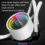 COOLMOON CM-YM-240T Digital ARGB Lens Edition Integrierter Wasserkühlungs-CPU-Kühler Temperaturanzeige CPU-Lüfter, CM-YM-240T