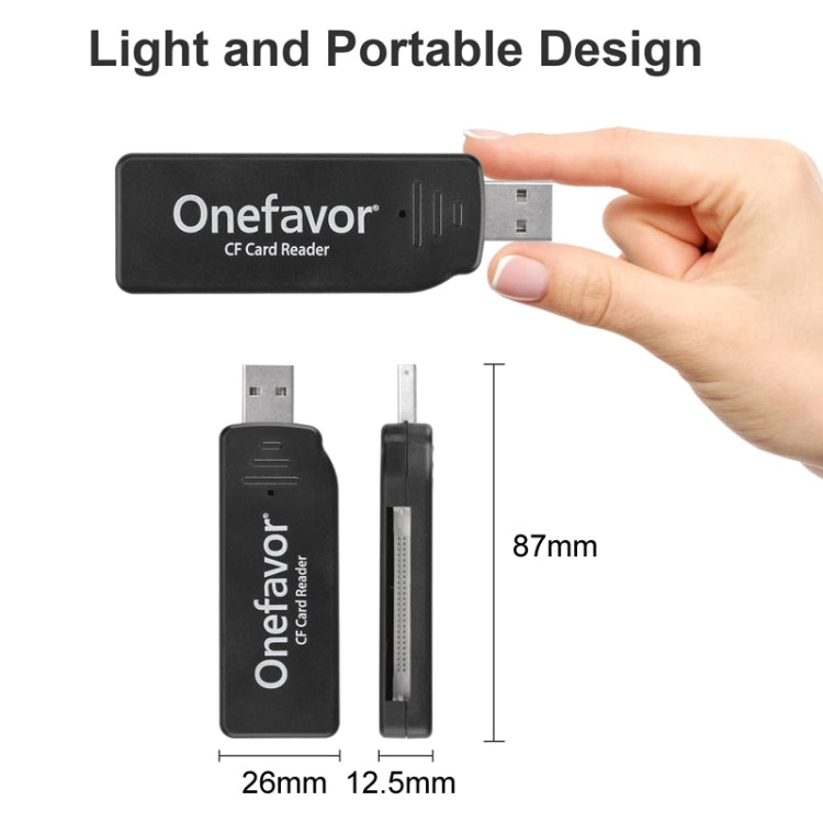 Onefavor USB2.0 Hochgeschwindigkeits-Lese- und Schreib-CF-Kartenleser, CF-Kartenleser