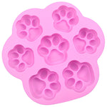 7 Cells Small and Large Cat Paw Silicone Cake Mould Cartoon DIY Handmade Essential Oil Soap Moulds, Pink, Light Blue