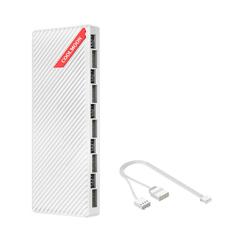 COOLMOON AM10 ARGB+PWM Dual 10 Ports Temperatursteuerungs-Splitter Gehäuselüfter 5V 3Pin HUB