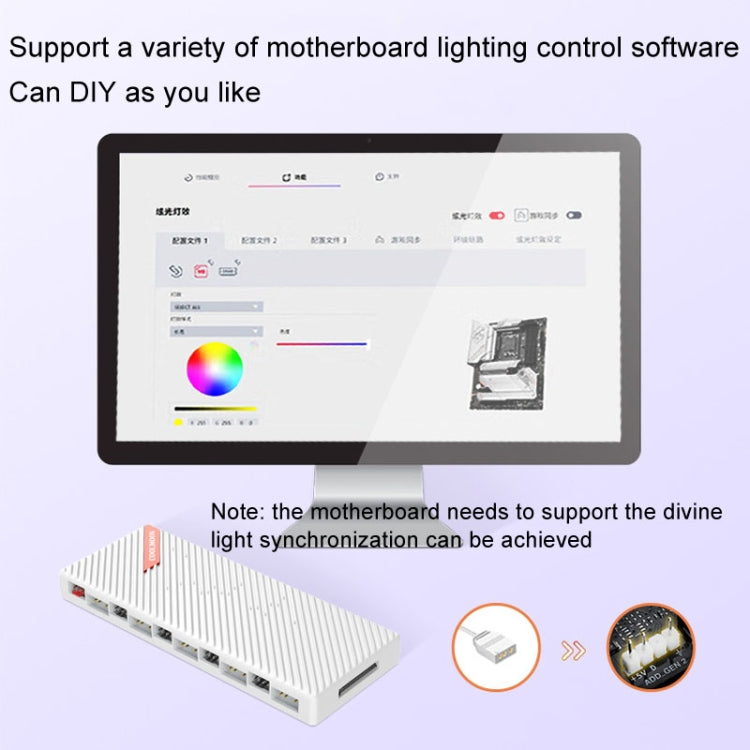COOLMOON AM10 ARGB+PWM Dual 10 Ports Temperatursteuerungs-Splitter Gehäuselüfter 5V 3Pin HUB