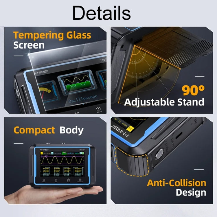 FNIRSI 2C53P Dual-Kanal Flachbildschirm Digitaloszilloskop Multimeter Signalgenerator 3 in 1, 2C53P