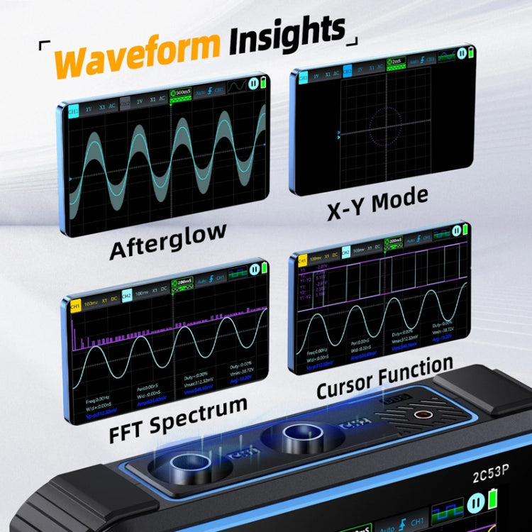 FNIRSI 2C53P Dual-Kanal Flachbildschirm Digitaloszilloskop Multimeter Signalgenerator 3 in 1, 2C53P