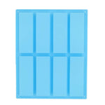 8 Gitter rechteckige Silikon-Handseifenform DIY Aromatherapie-Form, Hellblau, Lila, Pink