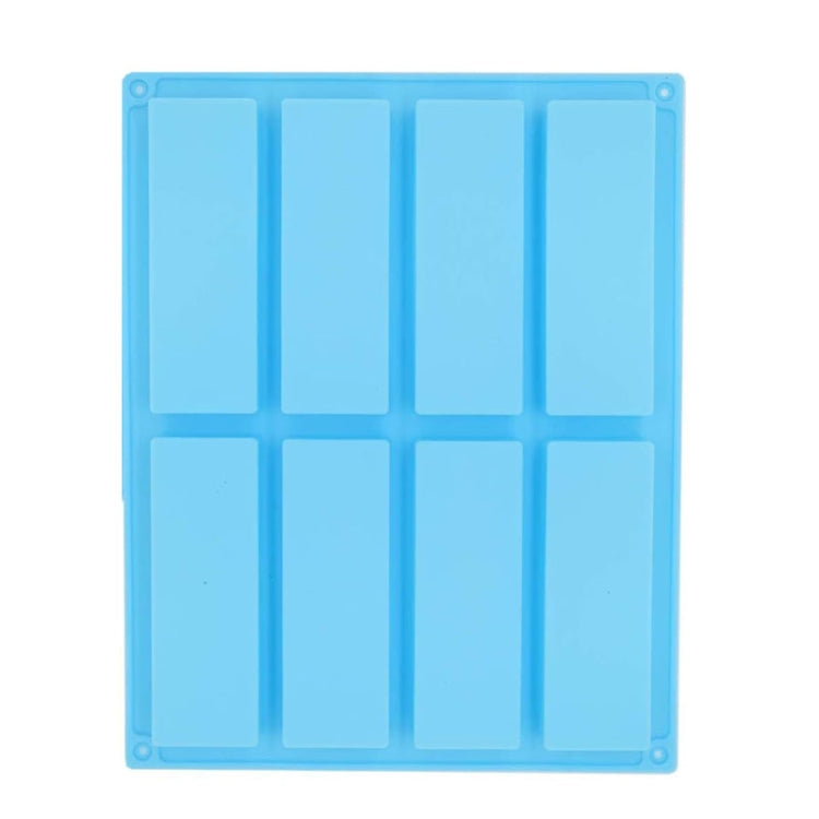 8 Gitter rechteckige Silikon-Handseifenform DIY Aromatherapie-Form, Hellblau, Lila, Pink