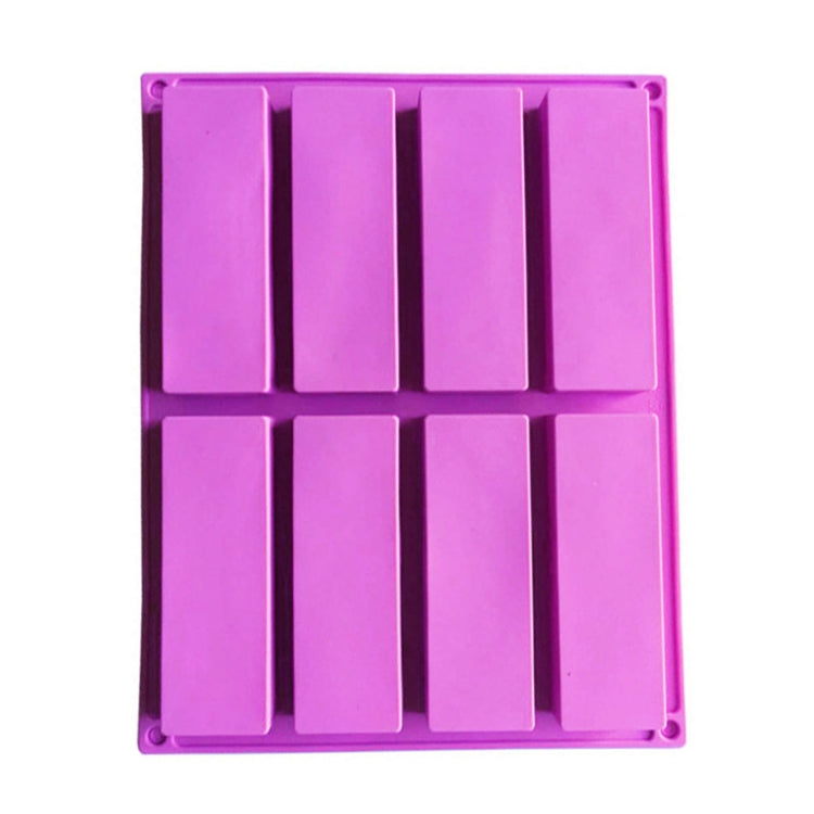 8 Gitter rechteckige Silikon-Handseifenform DIY Aromatherapie-Form, Hellblau, Lila, Pink
