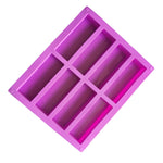 8 Gitter rechteckige Silikon-Handseifenform DIY Aromatherapie-Form, Hellblau, Lila, Pink