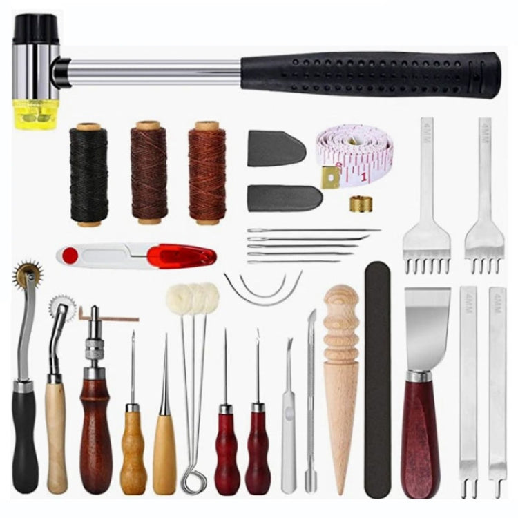 Handgefertigtes Leder-DIY-Werkzeugset, 35-teilig