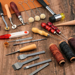 Handgefertigtes Leder-DIY-Werkzeugset, 35-teilig