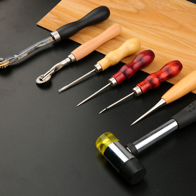 Handgefertigtes Leder-DIY-Werkzeugset, 35-teilig