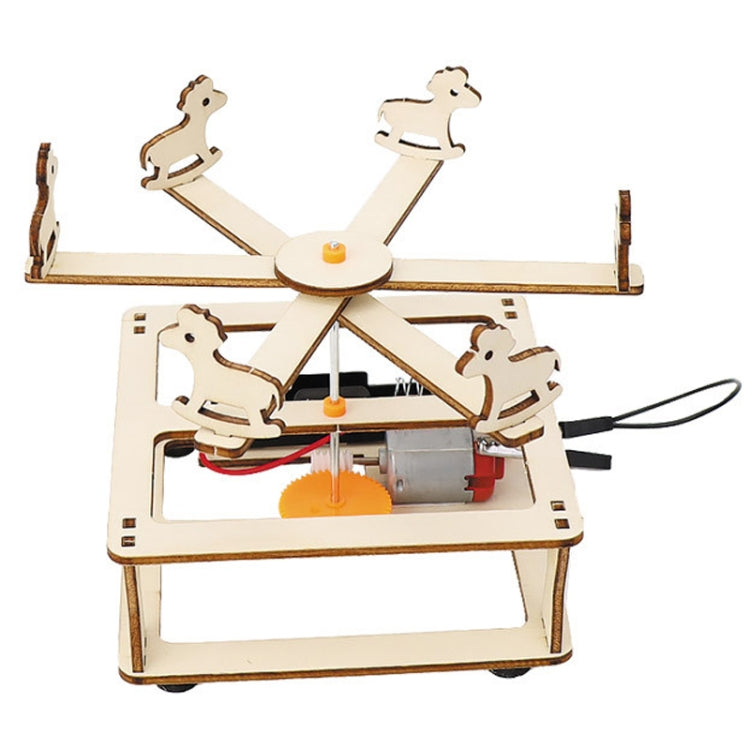 Electrical Carousel Assembly Model Children DIY Science Technology Production Homemade Toy, Electrical Carousel