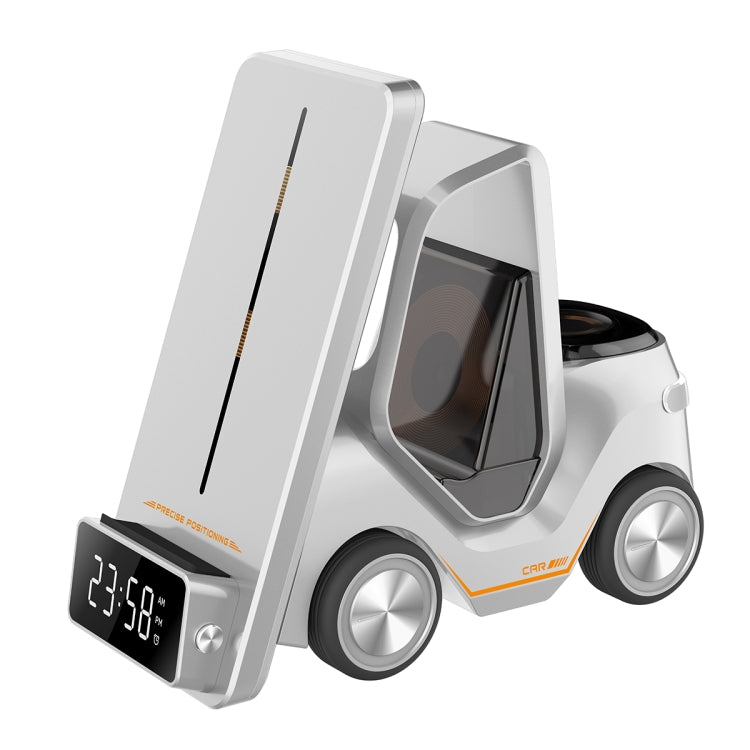 T20 5-in-1 Auto-förmiger Desktop-Wecker Wireless Charger mit Atmosphärenlicht, Weiß, Grau, Gelb, Orange