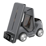 T20 5-in-1 Auto-förmiger Desktop-Wecker Wireless Charger mit Atmosphärenlicht, Weiß, Grau, Gelb, Orange
