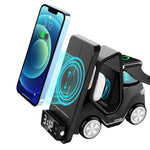 T20 5-in-1 Auto-förmiger Desktop-Wecker Wireless Charger mit Atmosphärenlicht, Weiß, Grau, Gelb, Orange