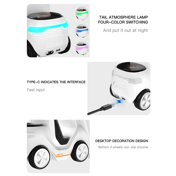 T20 5-in-1 Auto-förmiger Desktop-Wecker Wireless Charger mit Atmosphärenlicht, Weiß, Grau, Gelb, Orange