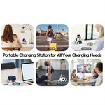 T20 5-in-1 Auto-förmiger Desktop-Wecker Wireless Charger mit Atmosphärenlicht, Weiß, Grau, Gelb, Orange