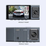 3 Kameraobjektiv 3-Zoll-IPS-Bildschirm WiFi Auto Dashcam 1080P Nachtsicht-Dashcam für Autos, 32G, 64G