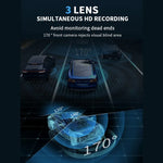 3 Kameraobjektiv 3-Zoll-IPS-Bildschirm WiFi Auto Dashcam 1080P Nachtsicht-Dashcam für Autos, 32G, 64G