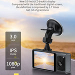 3 Kameraobjektiv 3-Zoll-IPS-Bildschirm WiFi Auto Dashcam 1080P Nachtsicht-Dashcam für Autos, 32G, 64G