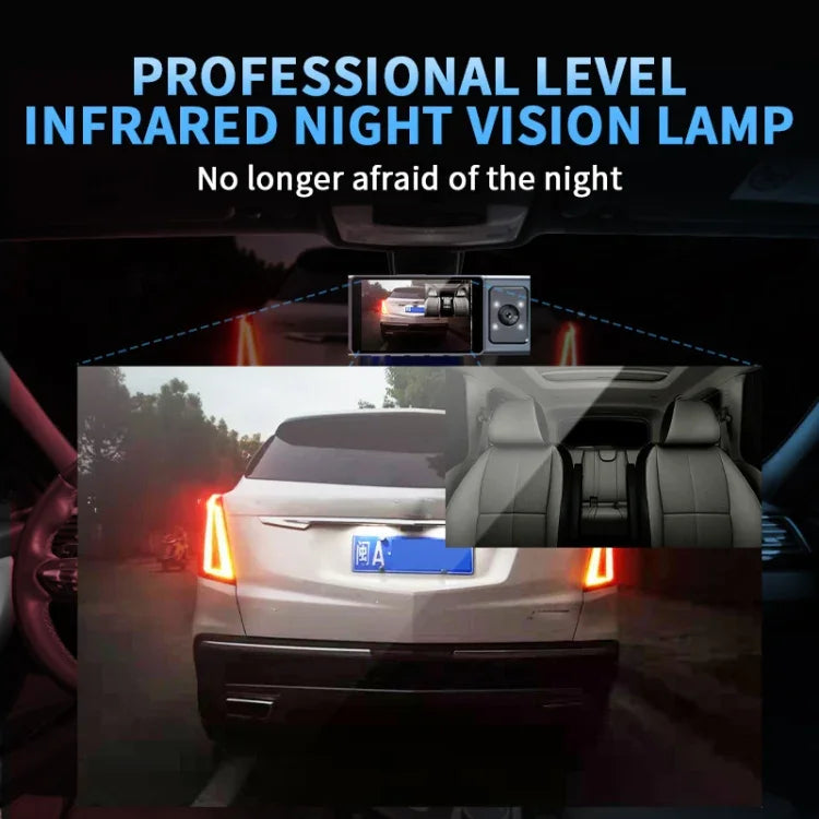 3 Kameraobjektiv 3-Zoll-IPS-Bildschirm WiFi Auto Dashcam 1080P Nachtsicht-Dashcam für Autos, 32G, 64G