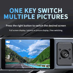 3 Kameraobjektiv 3-Zoll-IPS-Bildschirm WiFi Auto Dashcam 1080P Nachtsicht-Dashcam für Autos, 32G, 64G