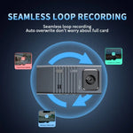 3 Kameraobjektiv 3-Zoll-IPS-Bildschirm WiFi Auto Dashcam 1080P Nachtsicht-Dashcam für Autos, 32G, 64G