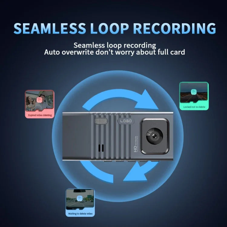 3 Kameraobjektiv 3-Zoll-IPS-Bildschirm WiFi Auto Dashcam 1080P Nachtsicht-Dashcam für Autos, 32G, 64G