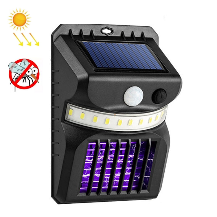 E-SMARTER W792 LED Solar-Wandleuchte mit Mückenvernichtungsfunktion (Violettes Licht) Intelligenter menschlicher Sensor Gartenlampe für den Außenbereich, Weißes Licht, Weißes Licht+Gelbes Licht