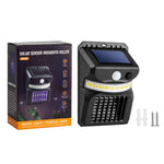 E-SMARTER W792 LED Solar-Wandleuchte mit Mückenvernichtungsfunktion (Violettes Licht) Intelligenter menschlicher Sensor Gartenlampe für den Außenbereich, Weißes Licht, Weißes Licht+Gelbes Licht