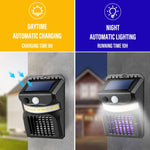E-SMARTER W792 LED Solar-Wandleuchte mit Mückenvernichtungsfunktion (Violettes Licht) Intelligenter menschlicher Sensor Gartenlampe für den Außenbereich, Weißes Licht, Weißes Licht+Gelbes Licht