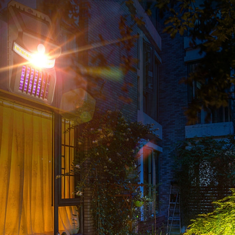 E-SMARTER W792 LED Solar-Wandleuchte mit Mückenvernichtungsfunktion (Violettes Licht) Intelligenter menschlicher Sensor Gartenlampe für den Außenbereich, Weißes Licht, Weißes Licht+Gelbes Licht