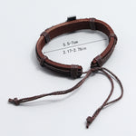 Personalisierte Vintage Geflochtenes Lederarmband Einfaches Herausziehbares Verstellbares Kreuzarmband