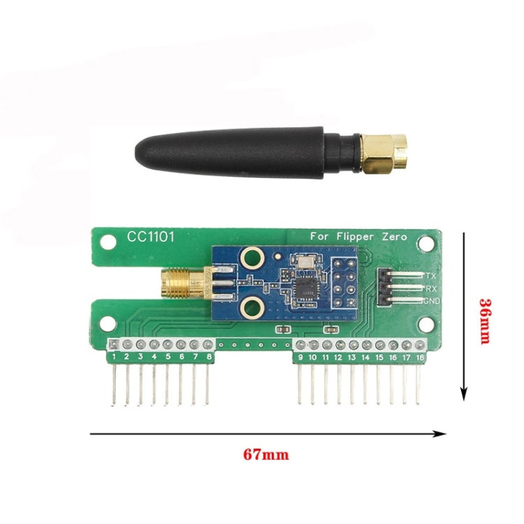 Für Flipper Zero CC1101 433MHz externes SubGhz Modul, AL-276
