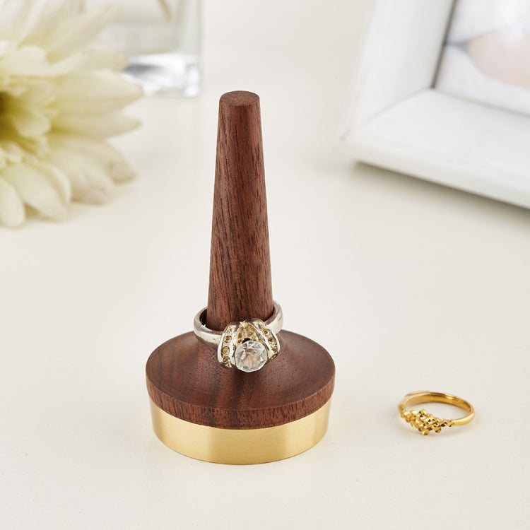 Schwarze Walnuss Holz mit Messingständer Ringhalter für Schmuck, Ringhalter