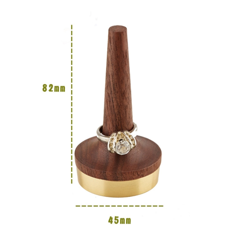 Schwarze Walnuss Holz mit Messingständer Ringhalter für Schmuck, Ringhalter